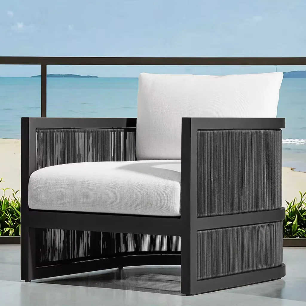 # Green Outdoor Sofas Sectionals Hotel Patio Furniture Aluminum Rope Lounge Chair