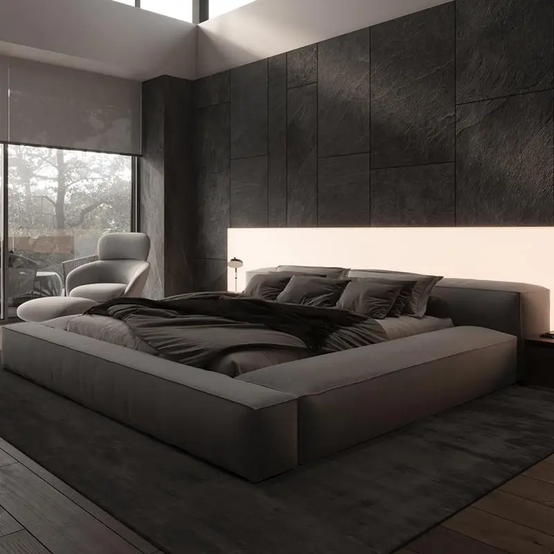 

Japanese Luxury Bed Minimalist King Nightstands French Bed Lounge Double Muebles Para Dormitorio Bedroom Furniture Accessories