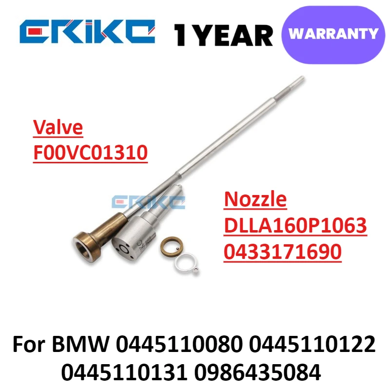 

Ремкомплекты дизельных форсунок, форсунка DLLA160P1063 0433171690, клапан F00VC01310 для BMW 0445110080 0445110122 0445110131 0986435084