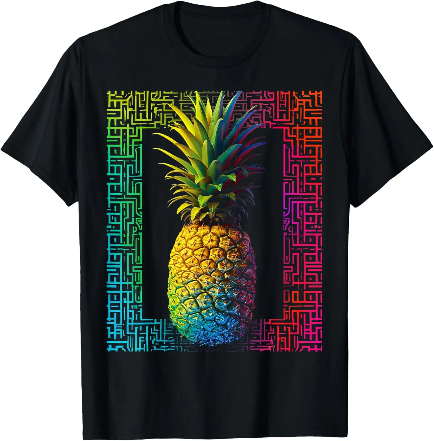 

Pineapple Colorful Mandala Fruit Art Graphic Motif T-Shirt
