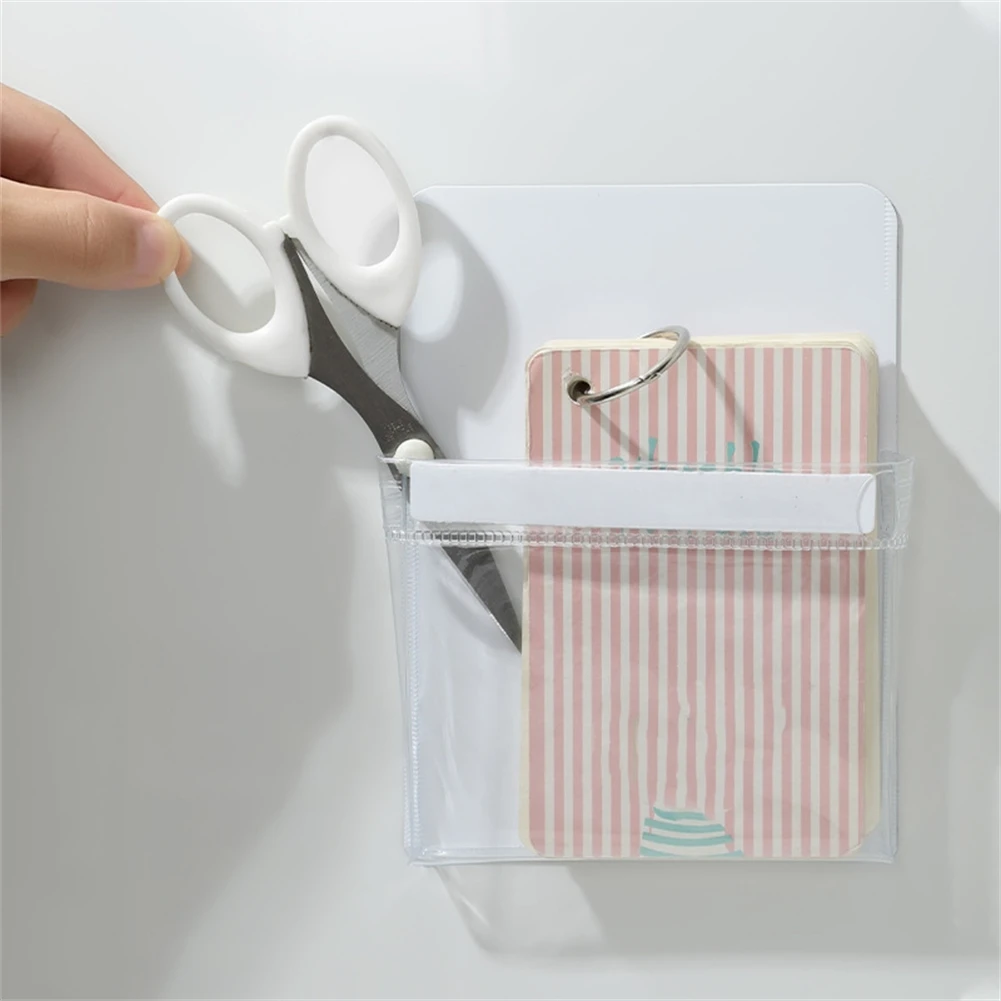 3PCS Magnet Storage Holder PVC Refrigerator Side Magnetic Holder Hanging Basket Storage Pocket Kitchen Bathroom Organizer Shelf