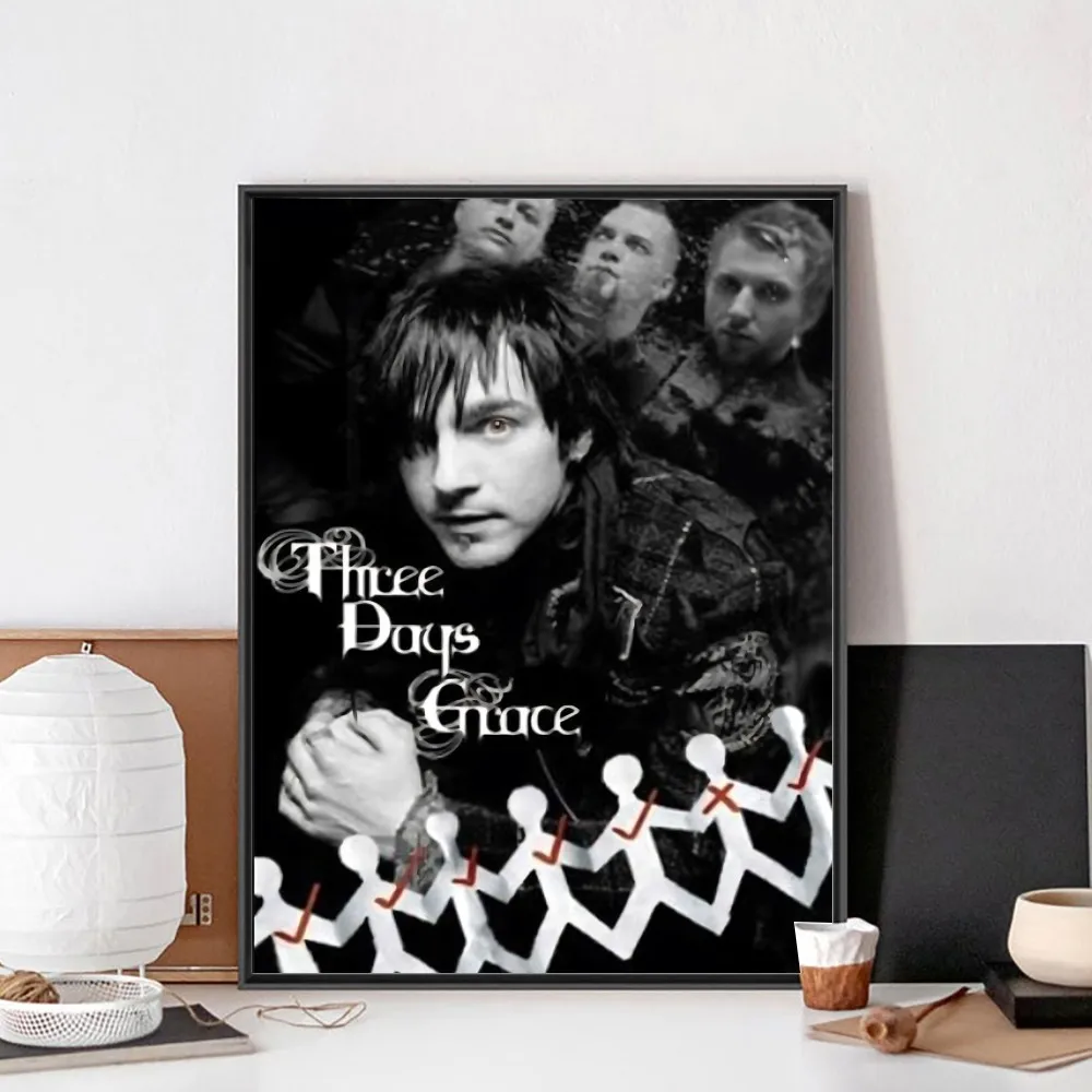 Three Days Grace Band Poster No Framed Poster Kraft Club Bar Paper Vintage Poster Wall Art Painting Bedroom Study Stickers