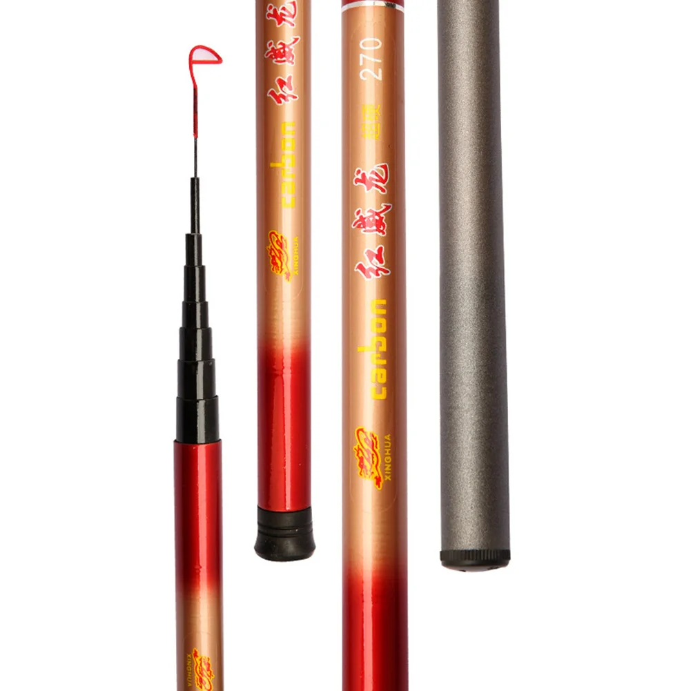 Tough yet lightweight telescoping fishing rods ranging between one point eight meters and three point six meters