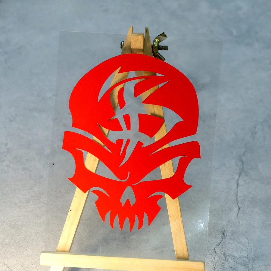 قطعة واحدة من ملصقات نمط الجمجمة الصفراء المقاومة للماء من الفينيل لديكور السيارة والدراجات النارية