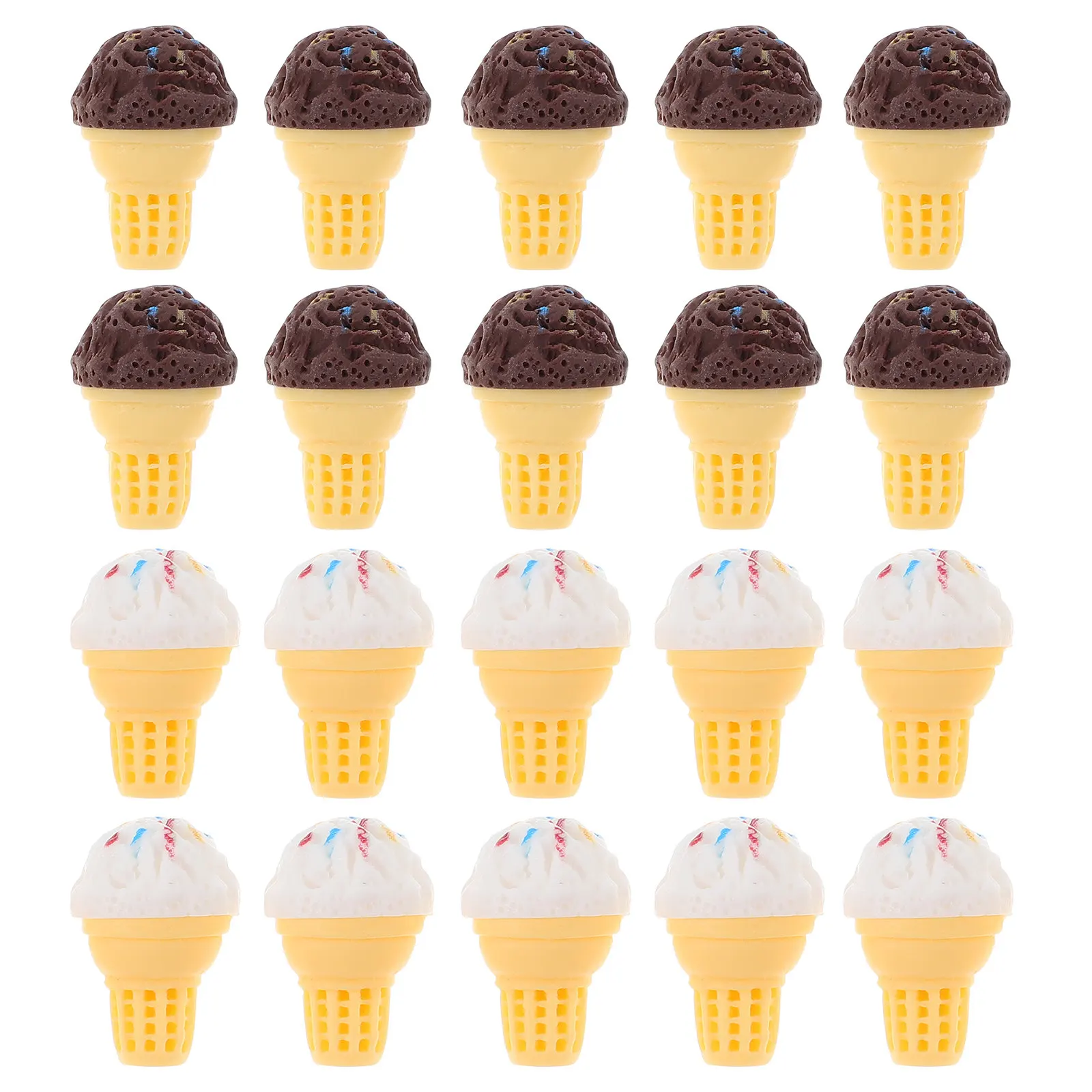 

20Pcs Mini Ice Cream Ornament Resin Miniature House Decoration DIY Accessories Phone Case Decoration Miniature Food Adornment