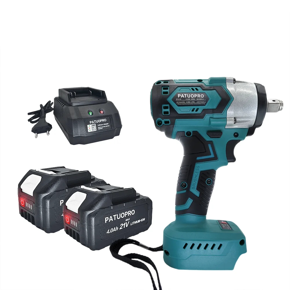 

500NM Brushless Electric Impact Wrench Rechargeable Wrench Driver 1/2 Inch Cordless Handheld Power Tool For Makita 18V Battery