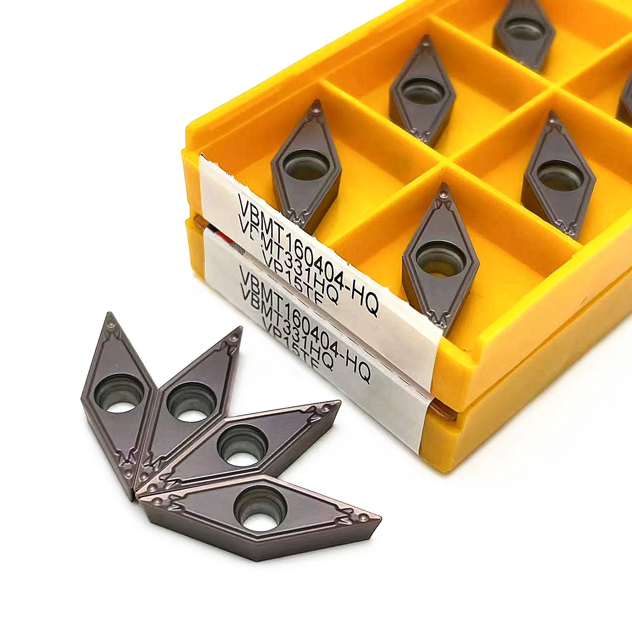 VP15TF VBMT160408 VBMT160404ใบมีดเพชรเครื่องมือกลึงภายนอก mesin bubut CNC การหมุนแทรกสำหรับเหล็กสแตนเลส VBMT160404