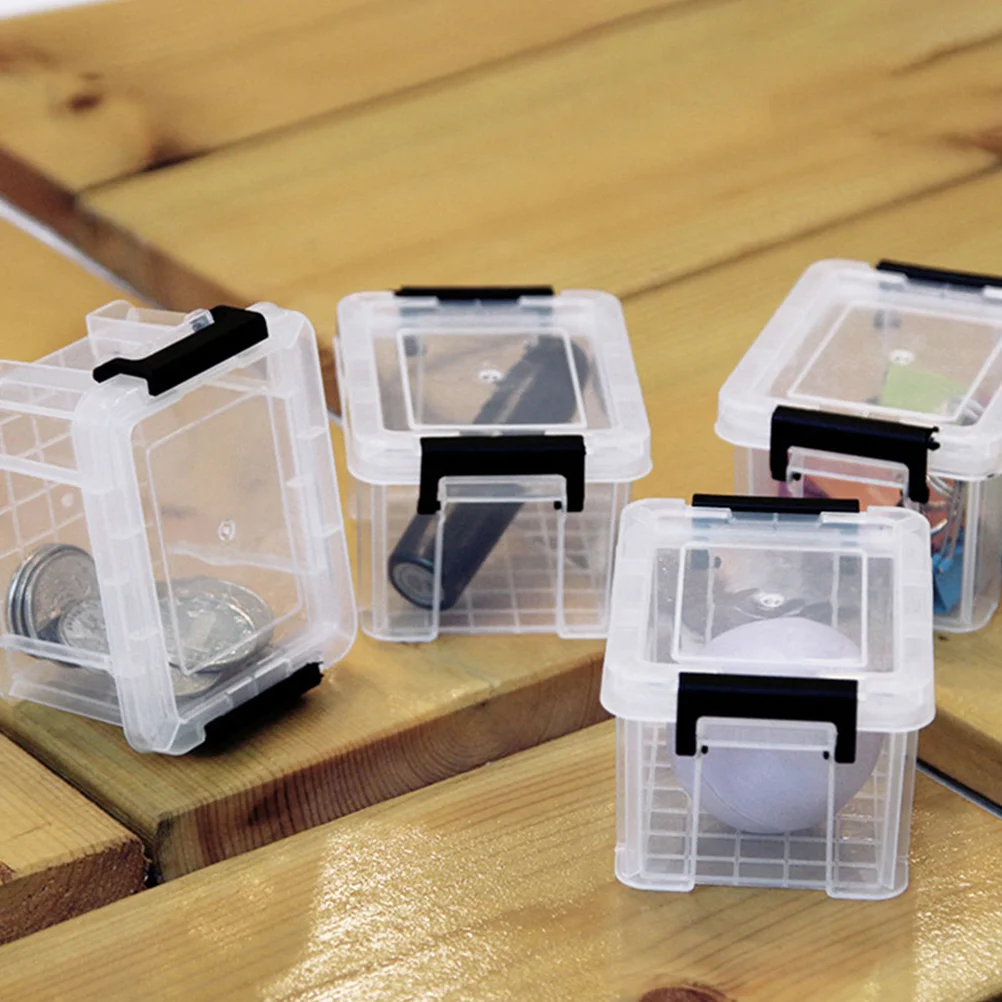 

5pcs Mini Storage Container Storage Bins Small Clear Bin Portable Storage Boxes mini storage bins small plastic tote