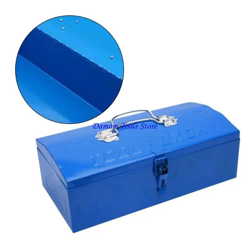 57BE Portable Sized Iron Sheet Storage Box Tool Organizers for Home Office and Travel Use with Secure Latches Closure