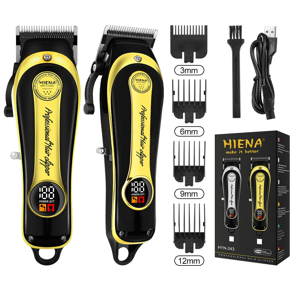 

hiena trimmer Electric Hair Clipper UBS Rechargeable Cordless Beard Trimmer Men Powerful Electric Hair Clipper Trimming tool