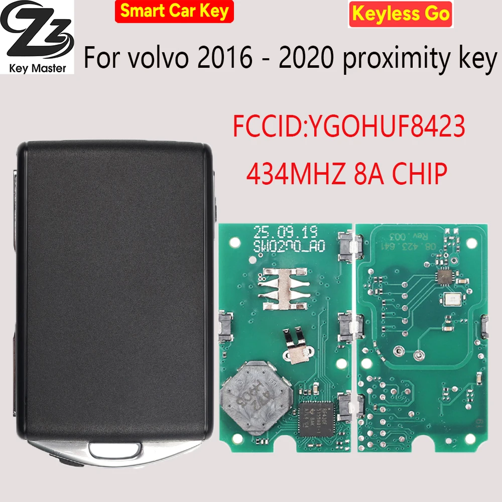 

Zz для Volvo YGOHUF8423 433 МГц 8A чип автомобильный пульт дистанционного управления XC60 XC90 S40 S60 S90 2016 2017 2018 2019 2020 2021