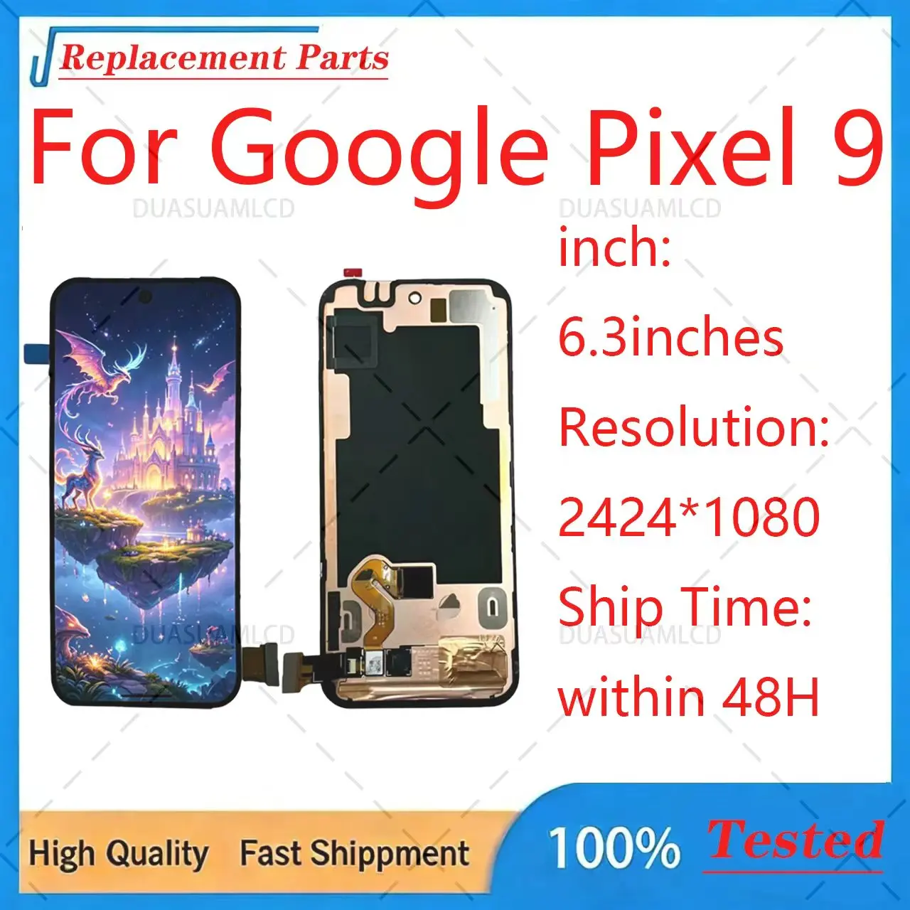 For Google Pixel 9 Original OLED TFT Display Touch Digitizer Assembly Repair Part 100% Tested Fast Ship