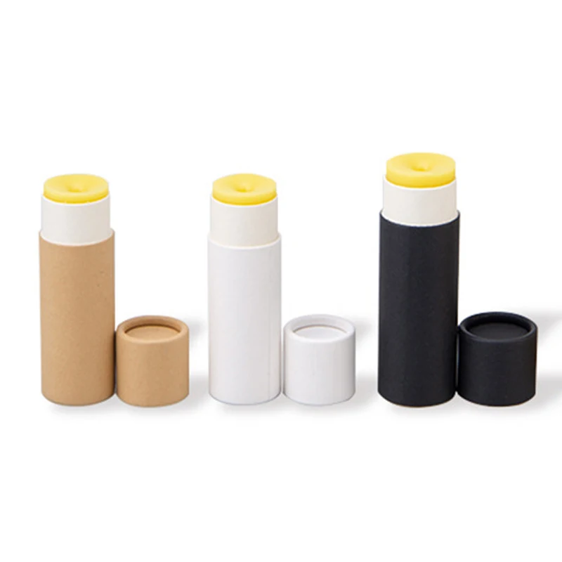 10PCS Kraft Paper Push Up Tubes Cylindrical Packaging Lip Balm Paper Tube Biodegradable Cardboard Cosmetic Deodorant Container