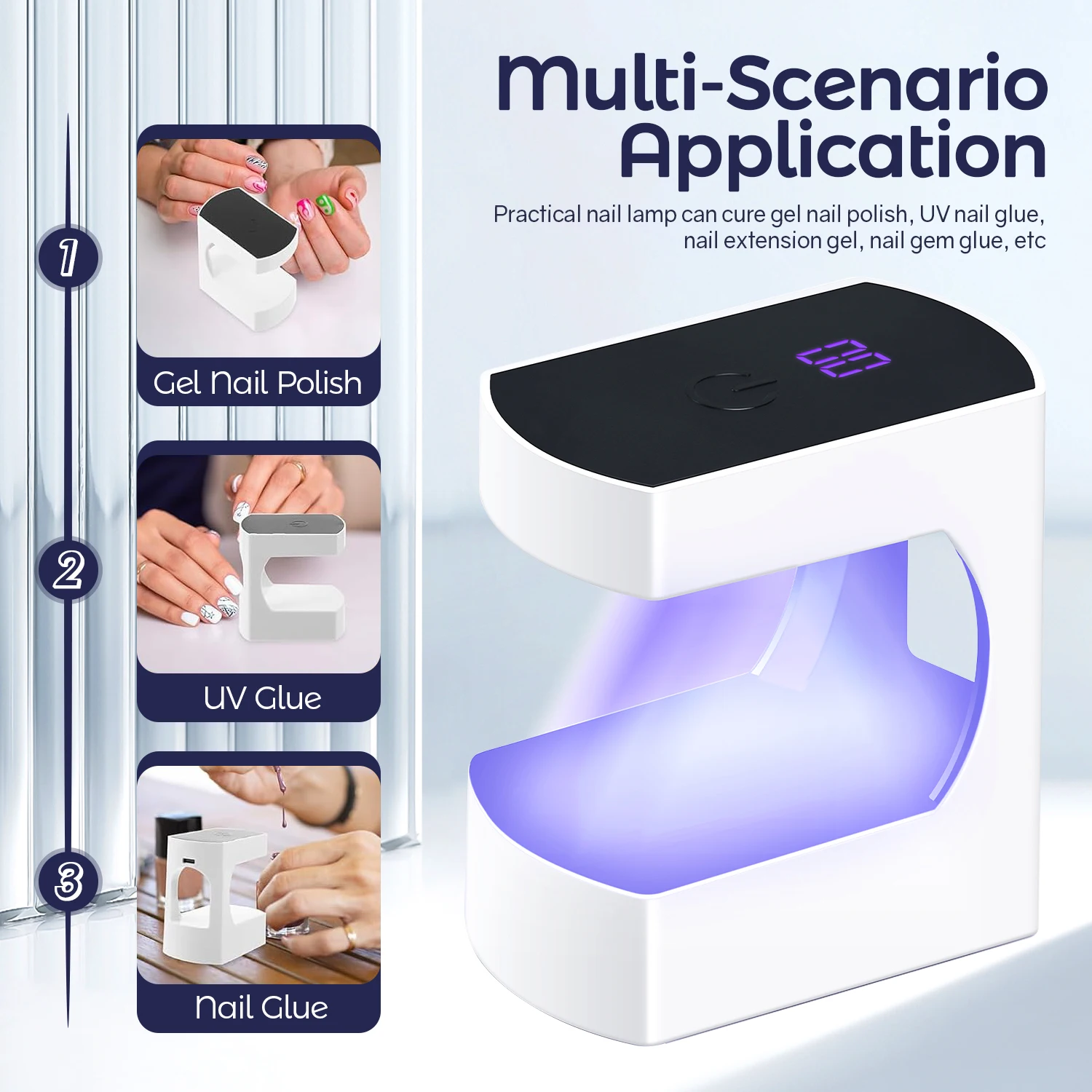 DianaBeauty Mini lámpara LED para uñas, luz UV de 6W para uñas, lámpara UV para uñas de Gel, secador de uñas USB portátil para lámpara de manicura de viaje ﻿