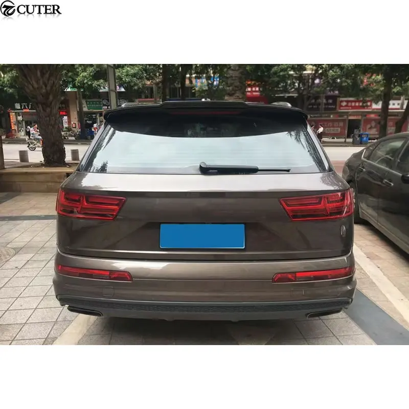 Q7 Carbon Fiber Rear Roof Spoiler Wing for Audi Q7 SLINE SQ7 Car Body Kit 16-18