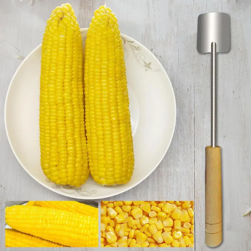 Corn Shucker Tool Stainless Steel Corn Peeler Tool for Easy Corn Removal Ergonomic Design Cob Stripper Handy Shaver for Salads