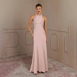 2024 Long Elegant Mermaid Lace Pink Plus Size Chiffon Mother Of the Bride Dress robes invitée mariage