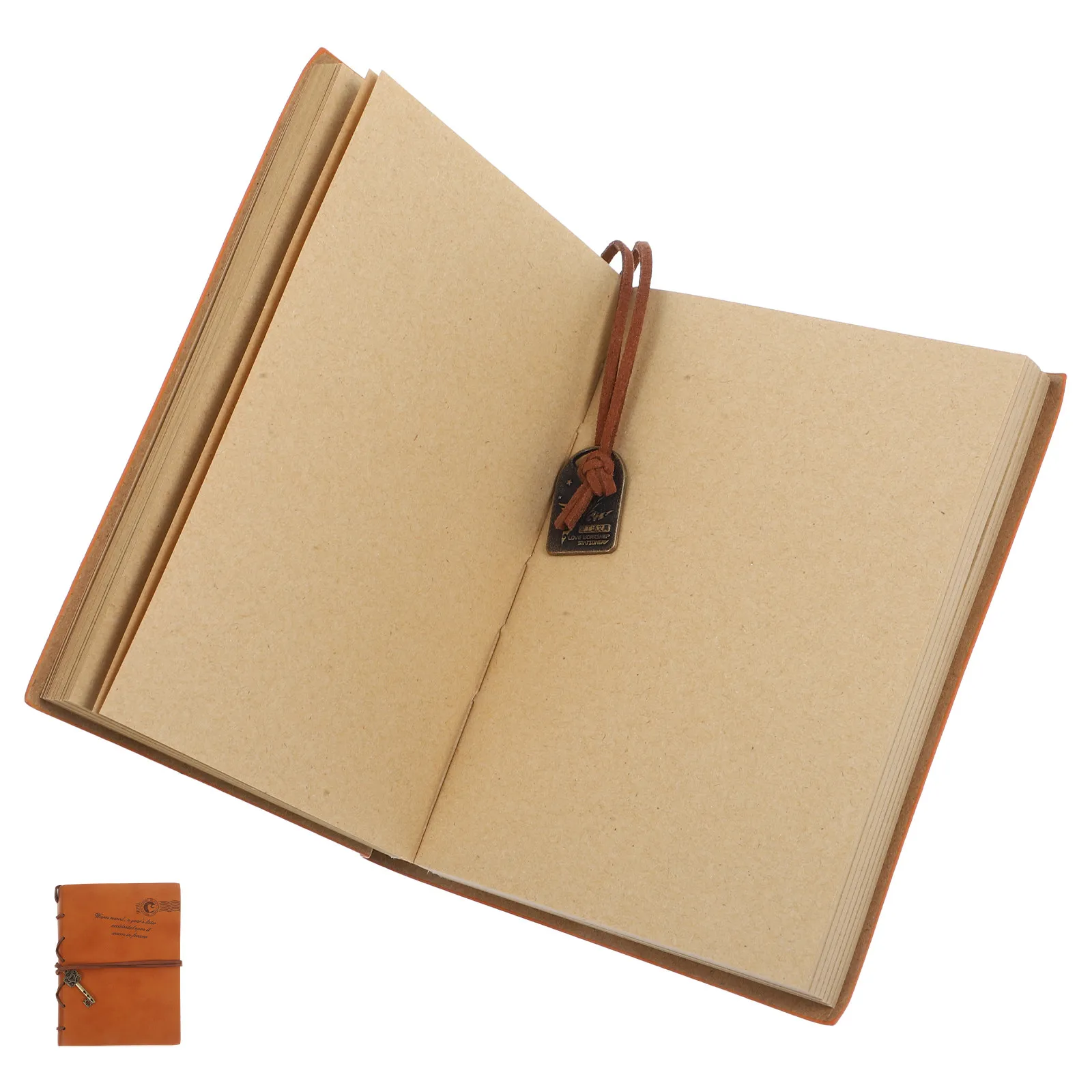 

Blank Vintage Journal Portable Notebook PU Cover Travel Daily Planner Retro Writing Sketch Book for Personal Creative