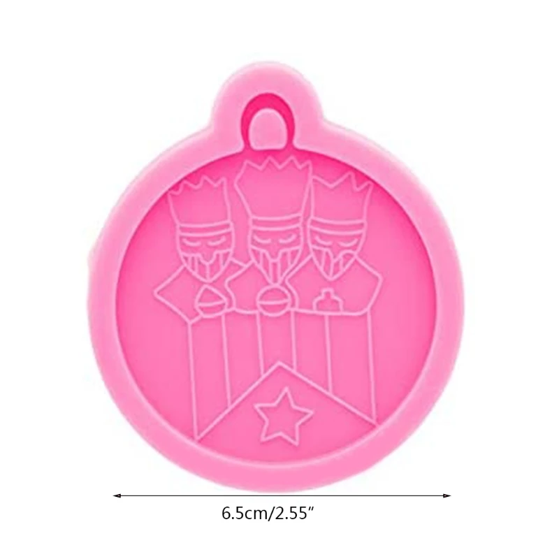 Y1UB Super Glossy Puerto Three Men Wise Man Epoxy Resin Mold Keychain Pendant Silicone Mould DIY Crafts Jewelry Necklace