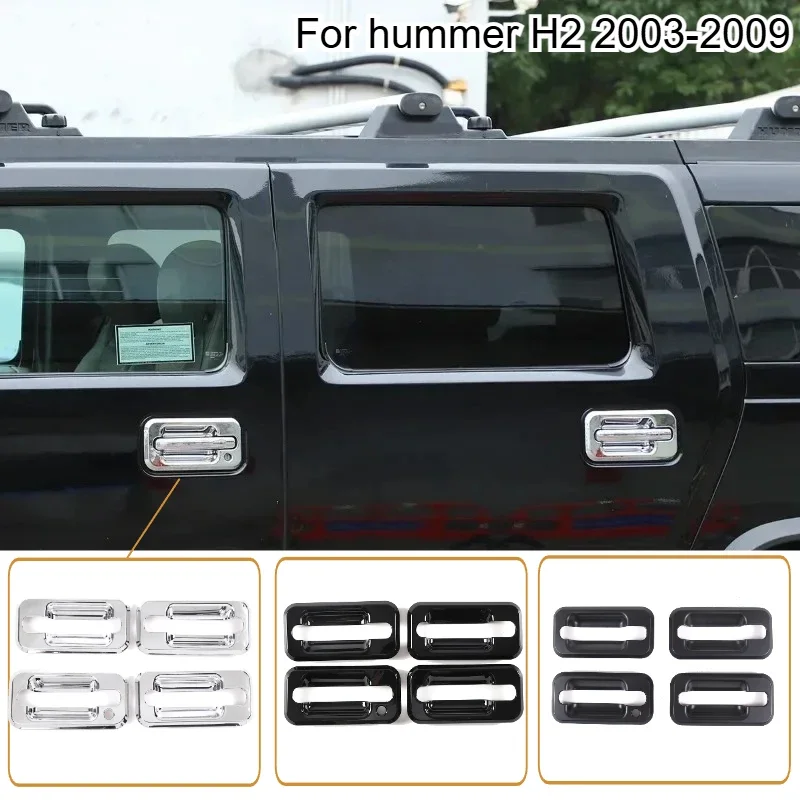 

Fit For Hummer H2 2003-2009 Auto Accessories ABS Bright Silver Car Exterior Handle Door Bowl Cover Decorative Sticker