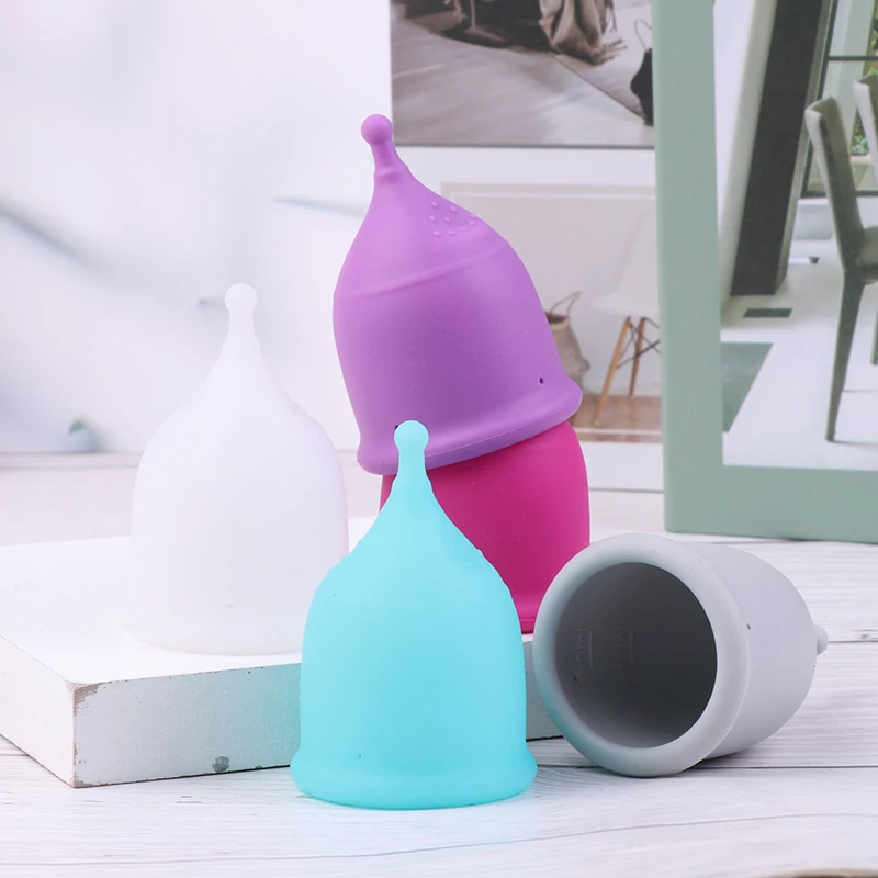 1PC Portable Menstrual Cup Medical Silicone Leak-proof Lady Women Menstrual Period Cup Feminine Hygiene Product For Travel.