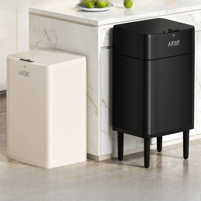 

Intelligent Induction Trash Can Stainless Steel Waste Bins Automatic Litter Bin Living Room with Lid Large Capacity Garbage Can