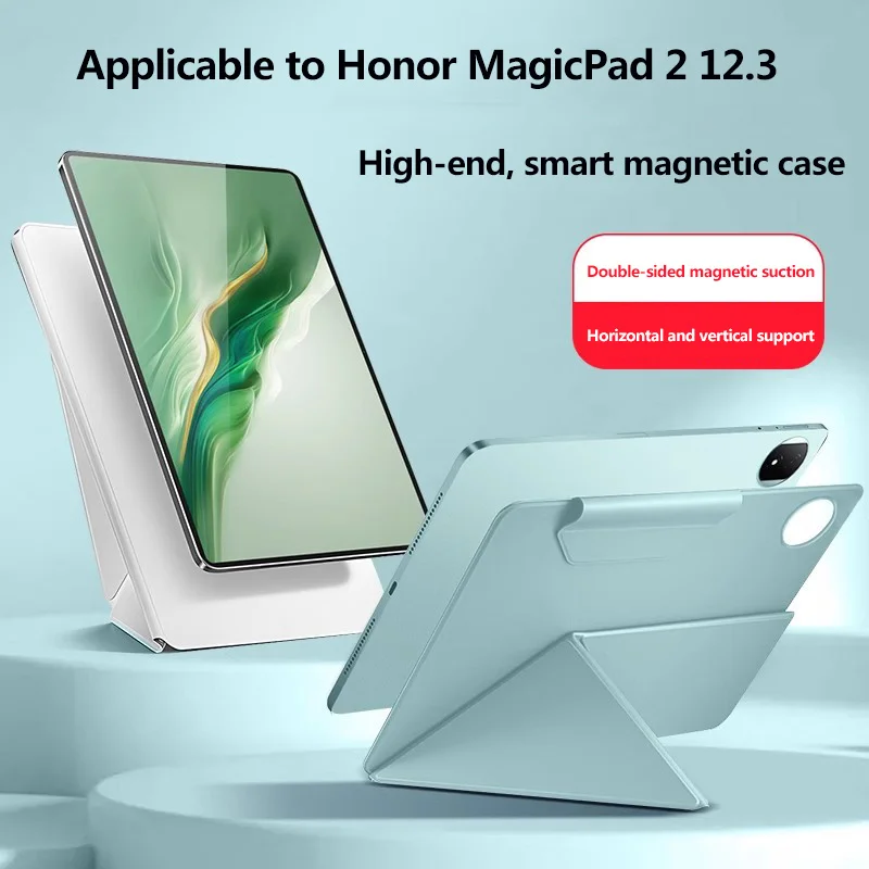 

Double-sided Magnetic Leather Protective Case For Honor MagicPad 2 12.3inch 2024 Magnetic Deformation Y-Folding Stand Cover