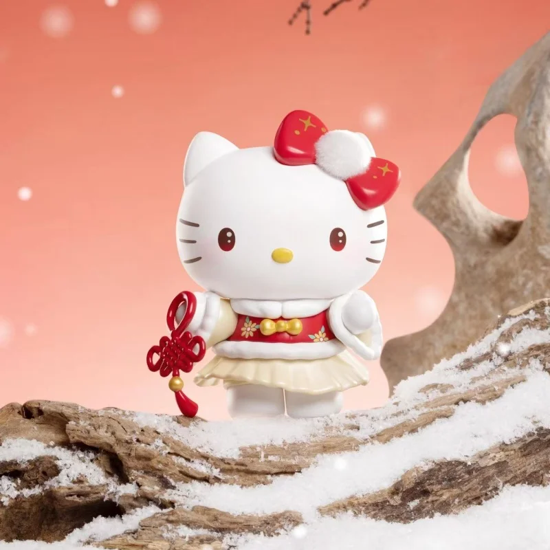 

MINISO Sanrio Four Seasons Chinese Clothing Series Figures Blind Box Cool Mi Katie Cat Desktop Ornaments Birthday Gifts Cartoon