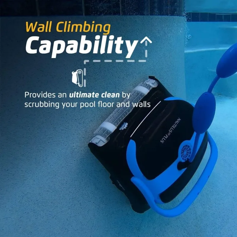 Dolphin Automatic Robotic Pool Vacuum Cleaner, Wall Climbing Scrubber Brush, Smart Navigation,Ideal for In-Ground Pools to 50 FT