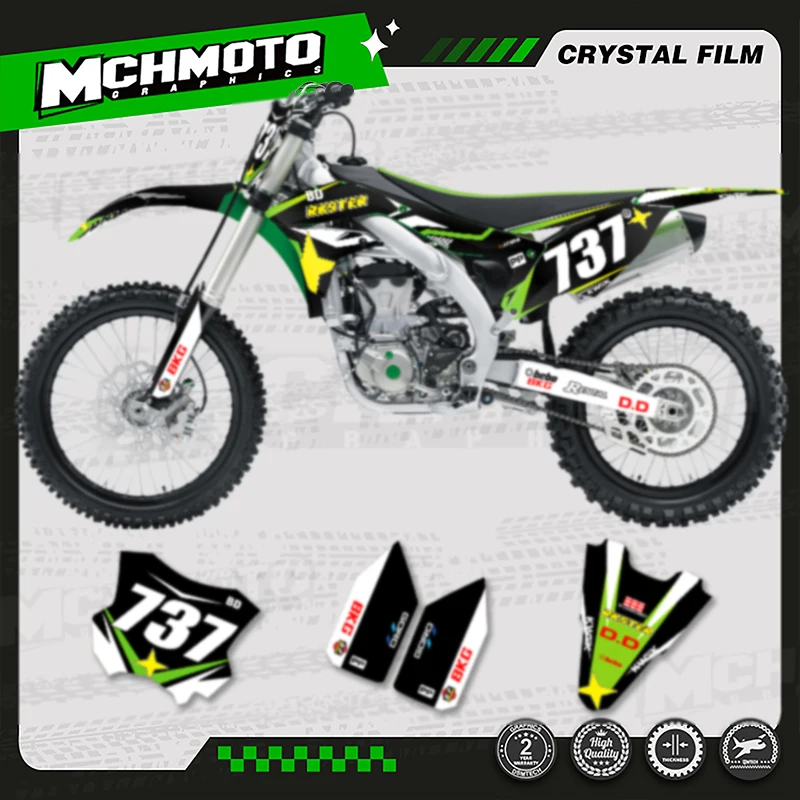 

MCHMFG For Kawasaki Graphics Background Decals Stickers For KXF450 2016 2017 2018 KX450F 005
