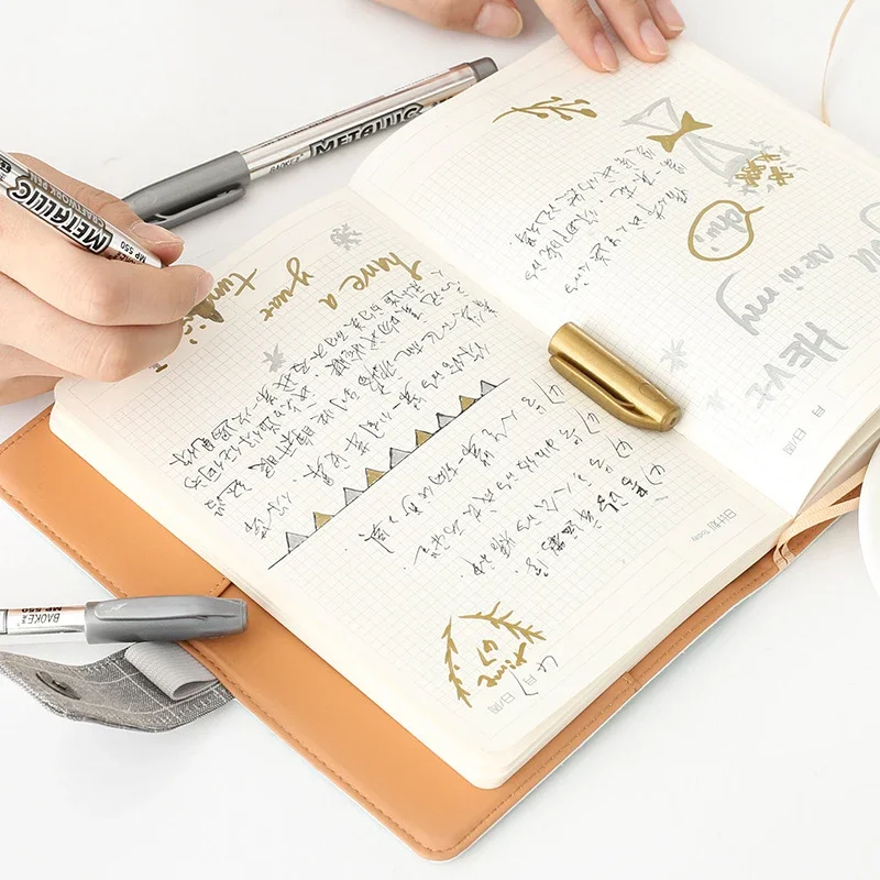 Metallic Marker Pen Waterproof Permanent Acrylic Gold Silver Color Pen Back to School Supplies Highlighter Marker DIY Painting image 4