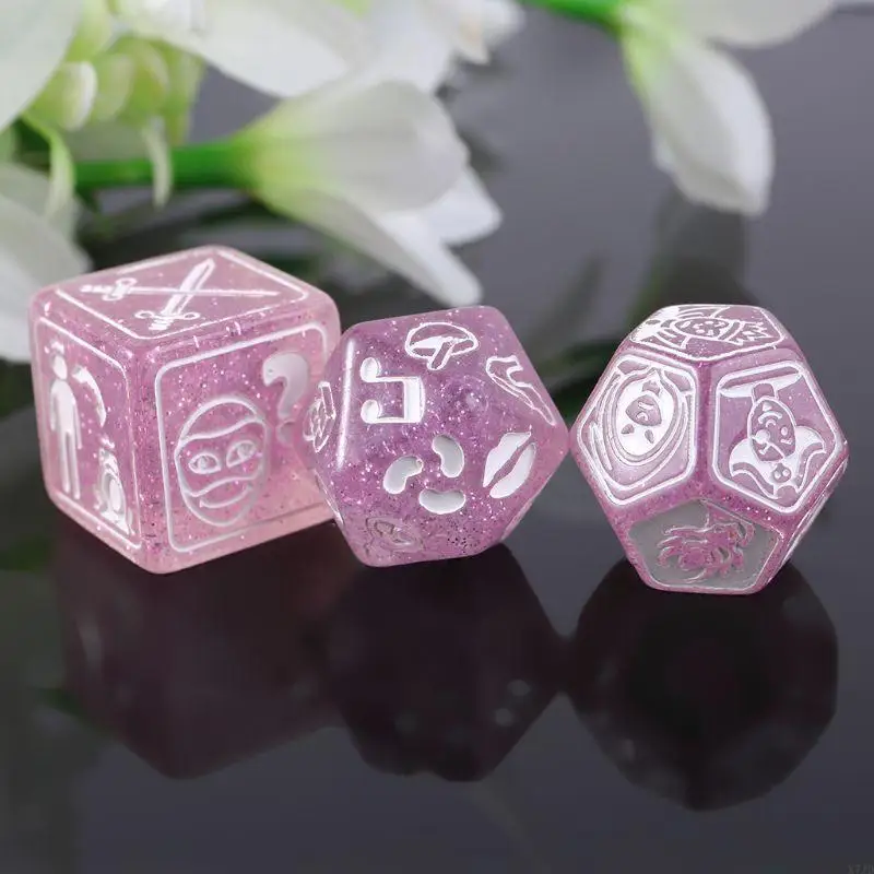 X7JD 7pcs/set Dices historia para historia para del juego poliédrico que fiesta multi fa