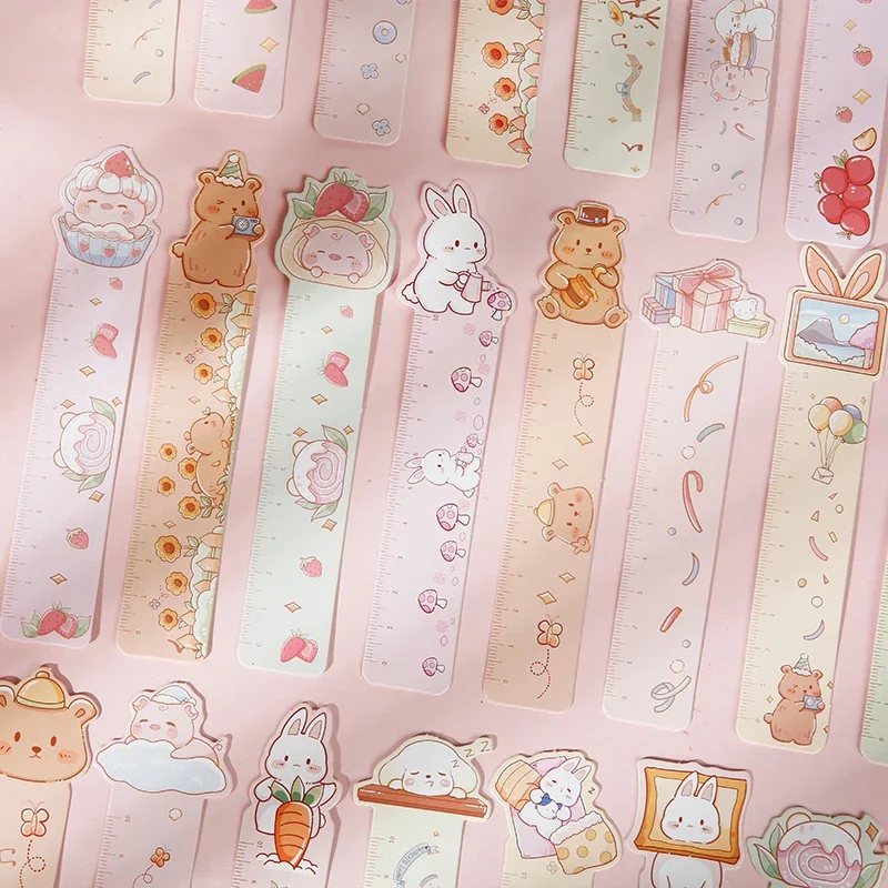 30Pcs Bookmarks Cartoon Pink Gift Blessing Greeting Cute Box Card Paper handbook label Supplies Scrapbooking 152*42MM