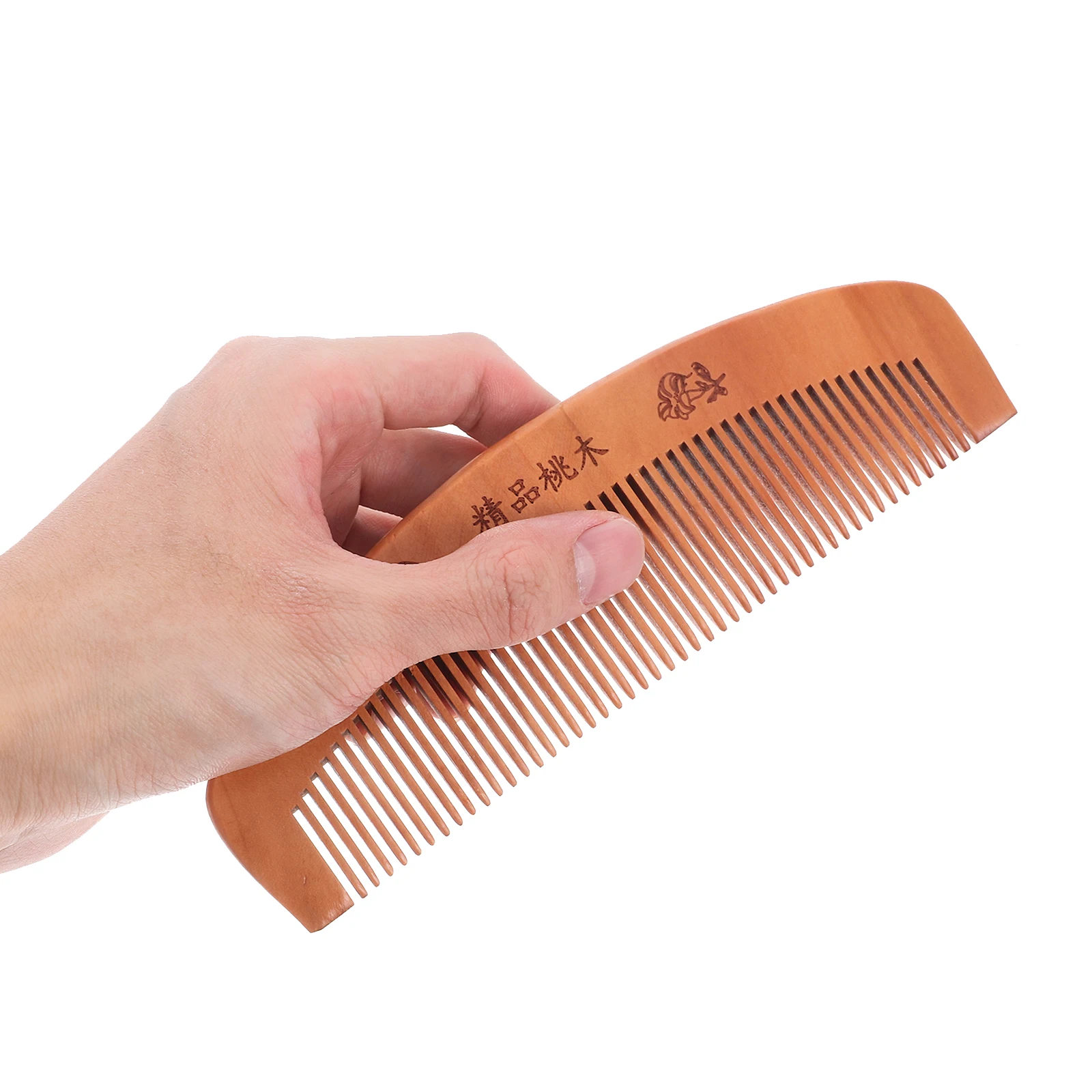 

4pcs Natural Peach Wooden Comb Portable Scalp Massage Comb Anti Static Fine Wide Teeth Wood Hair Combs For Daily Travel Use