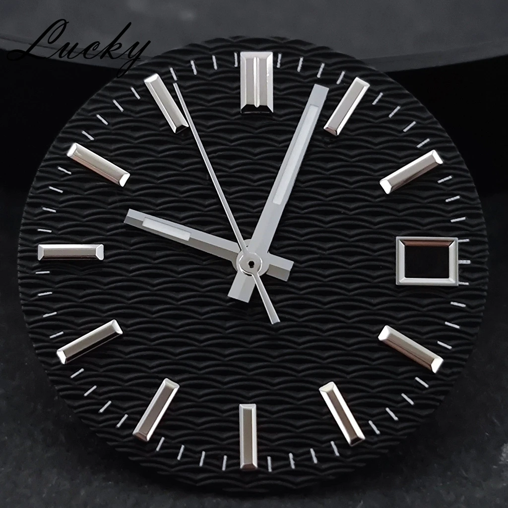 NH35 Dial Hands 28.5mm Textured Surface Watch Dial Pointers Green Luminous For NH35 NH36 Movement Watch Accessories