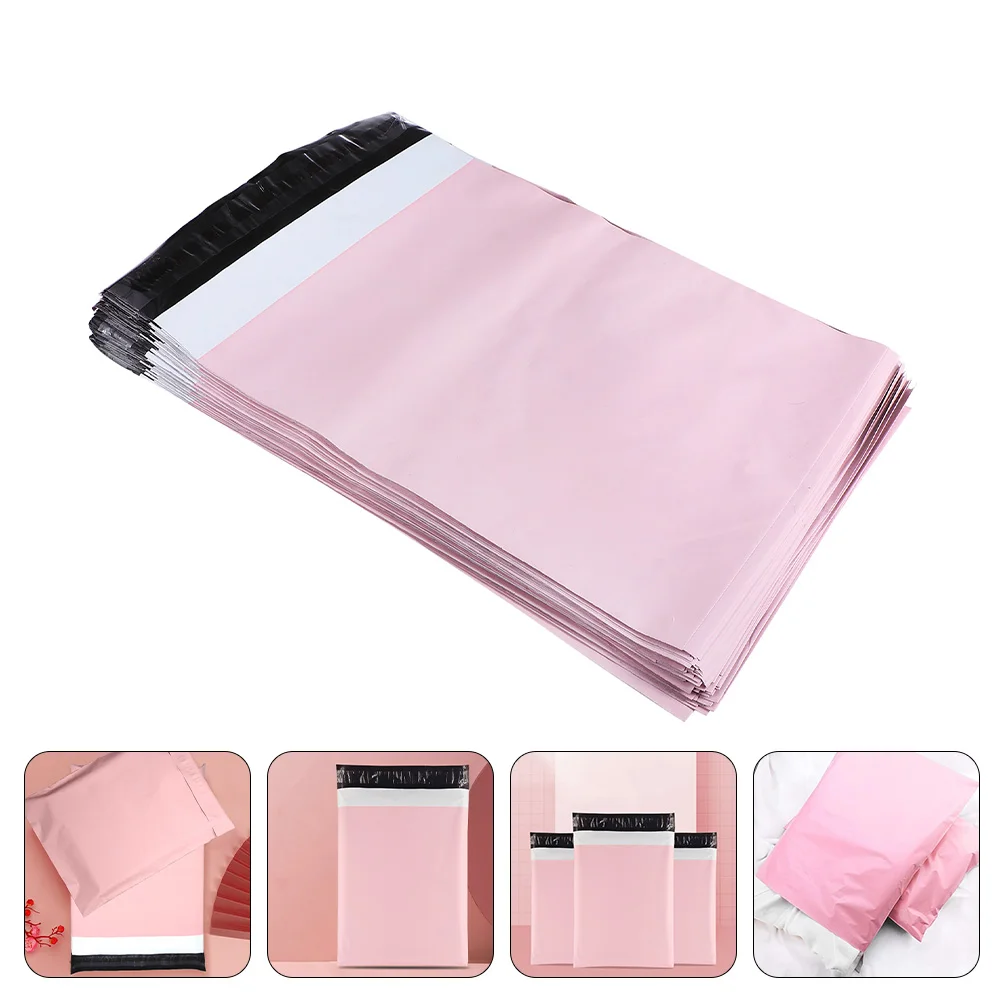 50 Pcs Courier Bag Logistics Shipping Portable Plastic Wrapper Bags Express Packing Mailing