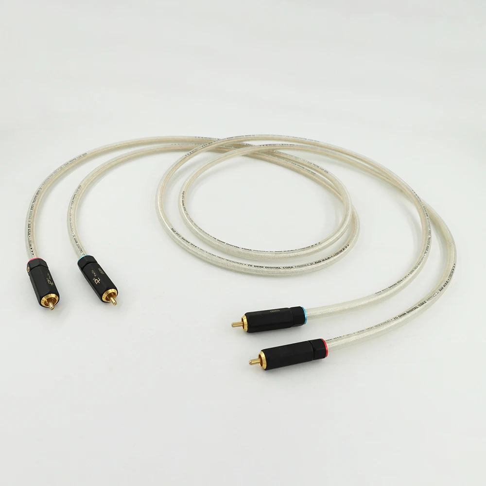 Pair  XLO Silver Plated Digital Audio  HIFI Digital Coaxical Cable 75Ohm digital Cable DAC Decoder Audio Cable