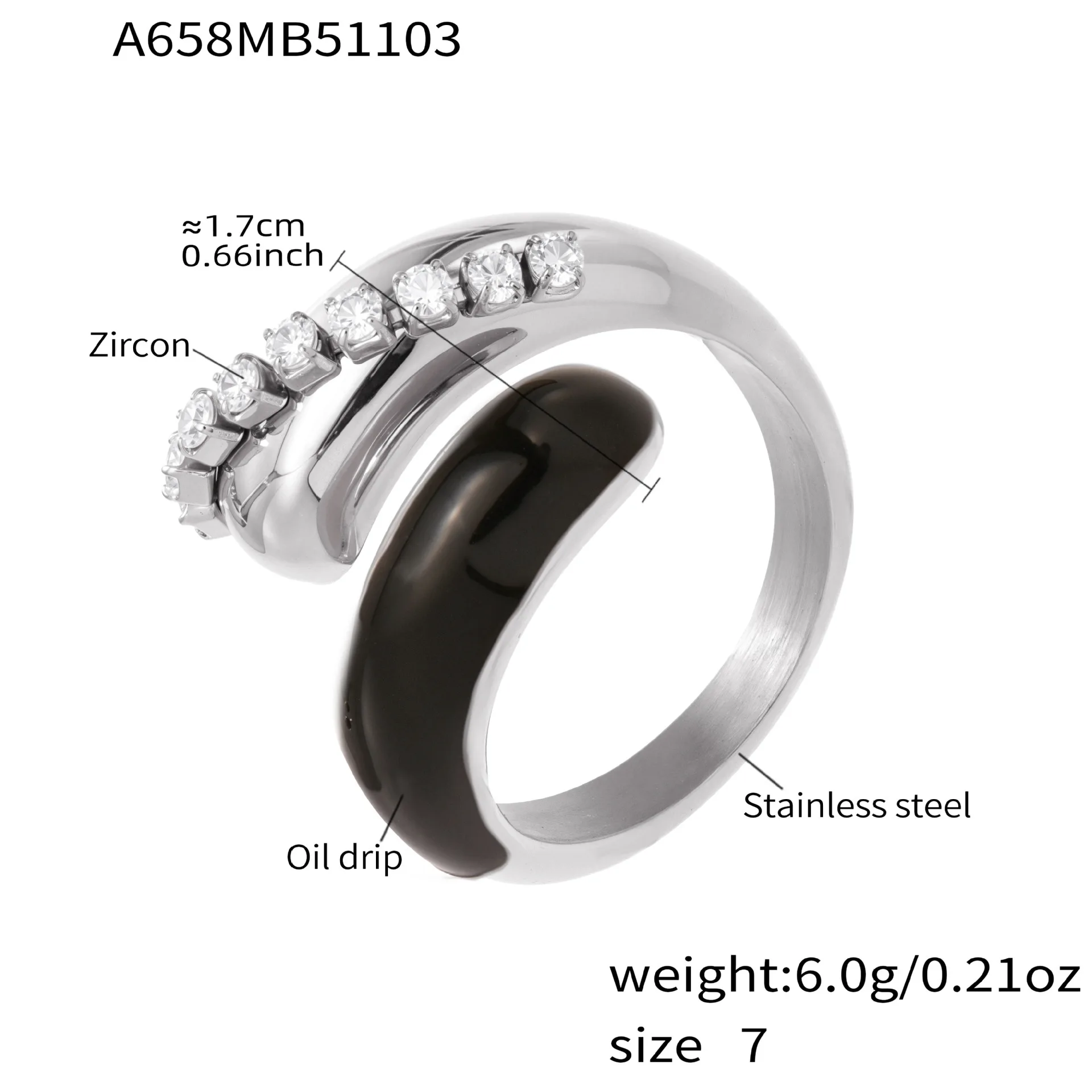 Two-tone Stainless Steel Open Rings for Women 18k Gold Plated Waterproof Non Tarnish Chunky Rounded Ring Statement Jewelry Gift
