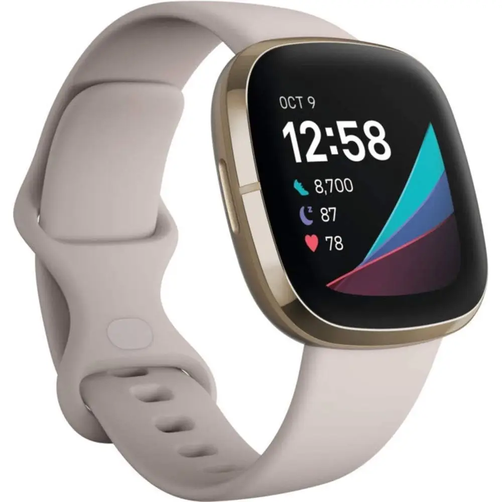 

Sense & itnSmartwatch W/GPS, Bluetooth Call/Text, Heart Rate SpO2, ECG, Skin Temperature & StrSensing (S & L Bands, 90 Day Premi