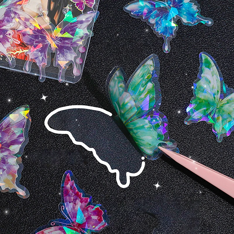 20Pcs Vintage Butterfly Sticker PET Material Paper Waterproof Stickers Set Fairy Tale Journal Stickers For Scrapbooking Planner
