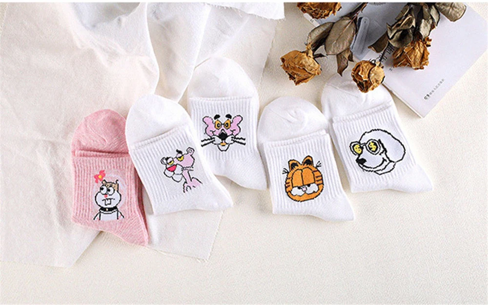 2 Paare/los CRUSH Buchstaben Zwei Streifen Lustige Cartoon Baumwollsocken für Straße Hip Hop Skateboard Sport – Detail 25