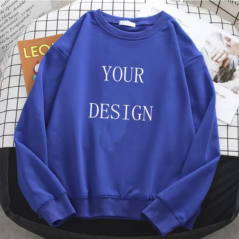 2025 DIY Custom Your Brand LOGO Design Hoodie Casual Women Men's Top Solid Color Hoodies Sweatshirt