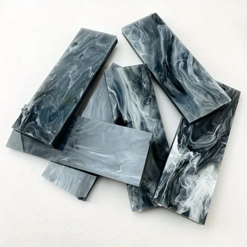 1 قطعة DIY مقبض السكين الفراغات الاكريليك سكين غمد مع نمط الرخام شفرة مثبتة سكين الملحقات 120X40X6.5 مللي متر/160X50X6.5 مللي متر