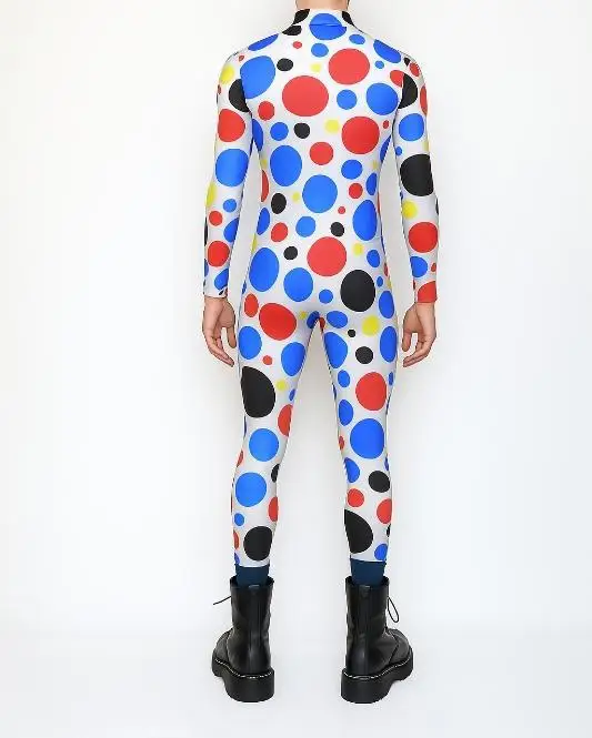 Bunter Kunstdruck Herren Feiertags-Party-Jumpsuit Erwachsenen Bühnen-Performance-Bodysuit Halloween Cosplay Karneval Radsport Zentai – Detail 3