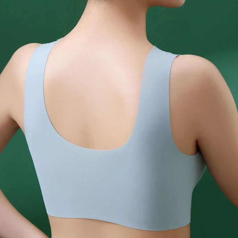 3pcs Ice Silk Seamless Sport Bra Gather Prevent Sagging Underwear No Steel Ring Comfortable Large Size Bra Sexy Vest Bralette