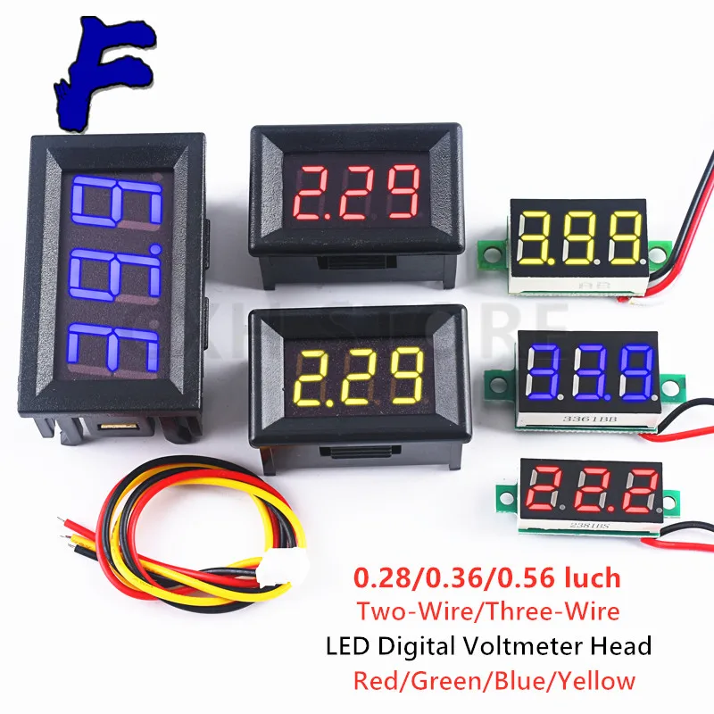 0.28/0.36/0.56 Inch DC LED Digital Voltmeter 0-100V Voltage Meter Auto Car Mobile Power Voltage Tester Detector 12V