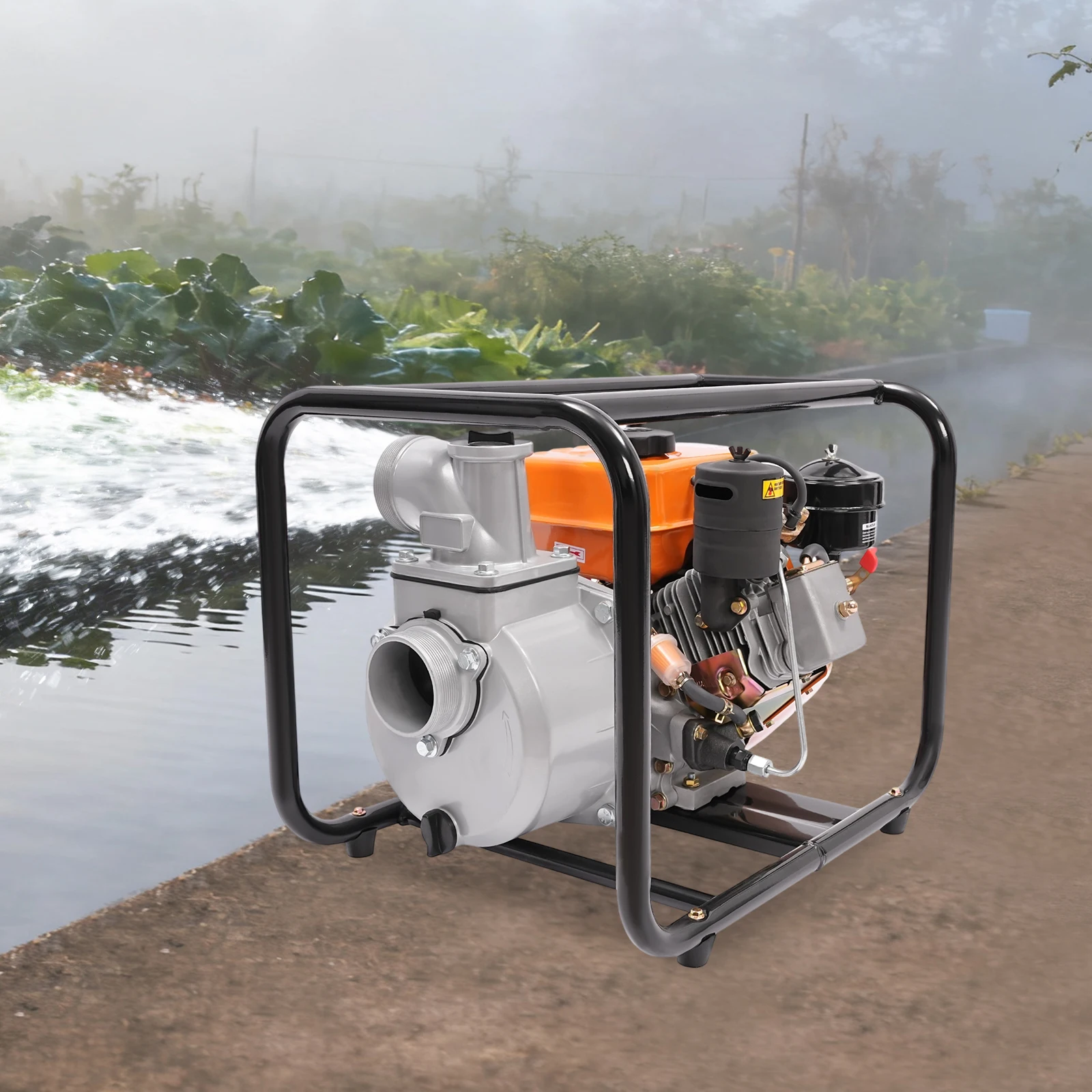 4-Strok Water Pump Diesel Water Transfer Pump with 4L Fuel Tank Diesel Water Pump Water Lifting & Drainage Equipment for Farm Garden Irrigation4-Strok Water Pump Diesel Water Transfer Pump with 4L Fuel Tank Diesel Water Pump Water Lifting & Drainage Equip