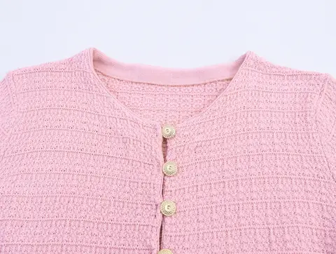 DEEABAE Höst- och vinternytt set med rund halsringning och spänne, mjukt och mångsidigt set med korta ärmar och stickad kofta, halvkjol 12 best sales Zara 2-delat set - №4