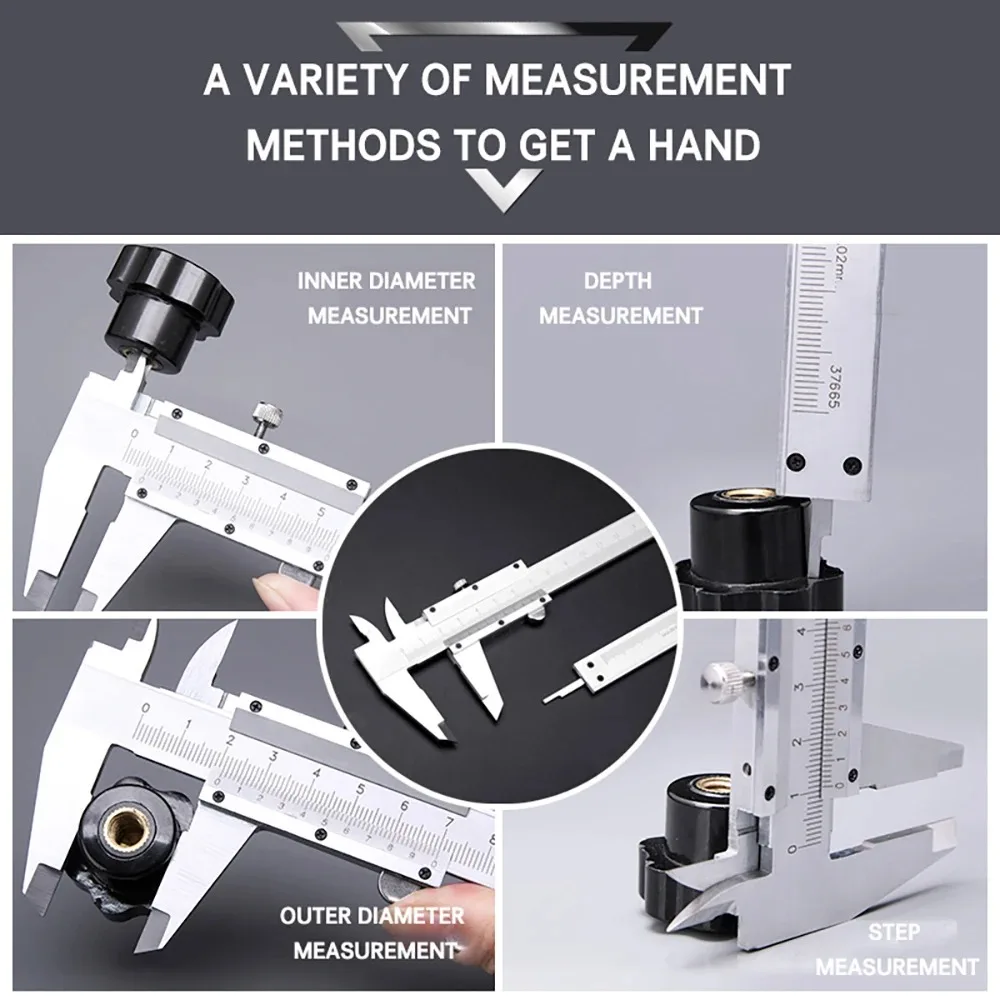 Imagem -06 - Paquímetros Vernier de 0150 mm Polegadas Medidor de Aço Micrômetro Instrumentos de Medição Ferramentas de Carpinteiro Paquímetro Profissional Régua de Profundidade