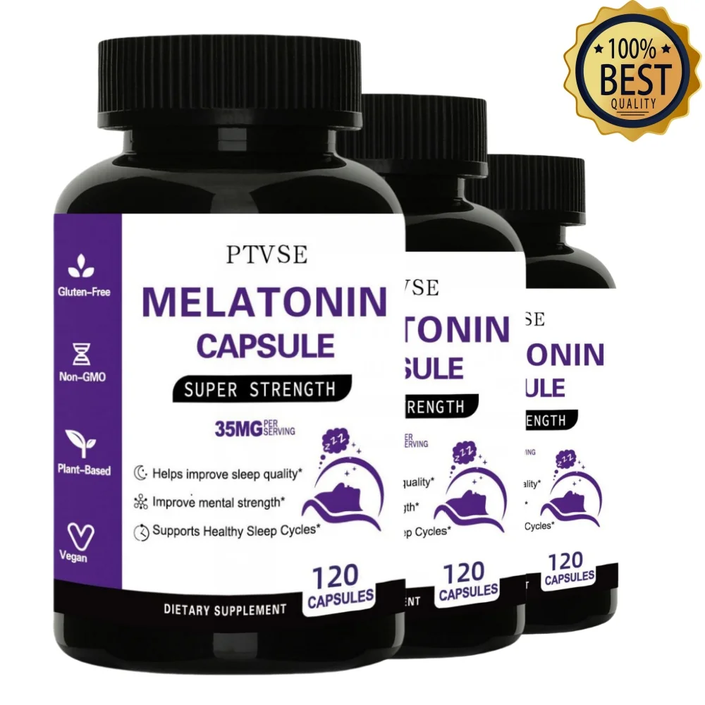 Ptvse Premium Melatonin Capsules - Assist with Falling Asleep, Promote Healthy Sleep Quality, Nighttime Support Supplement